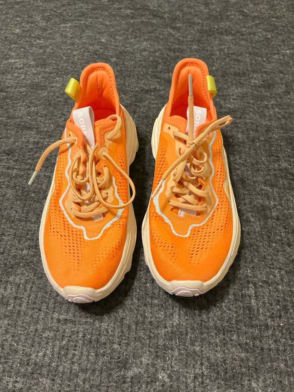 Sorel Kinetic Breakthru Day Lace Sneakers Womens Size 6 Orange Mesh